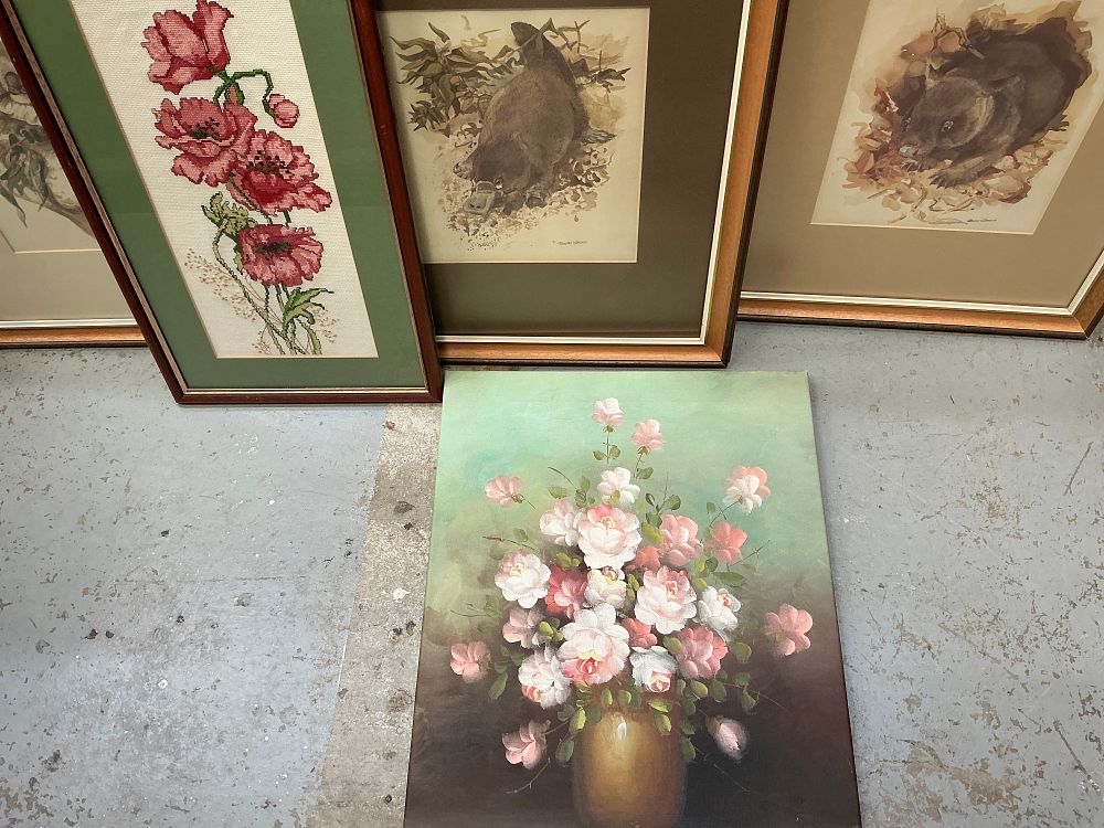 Lot 177: A Collection of Artworks by Robert Ulmann and Peter Including Watercolours and a Floral Oil Painting