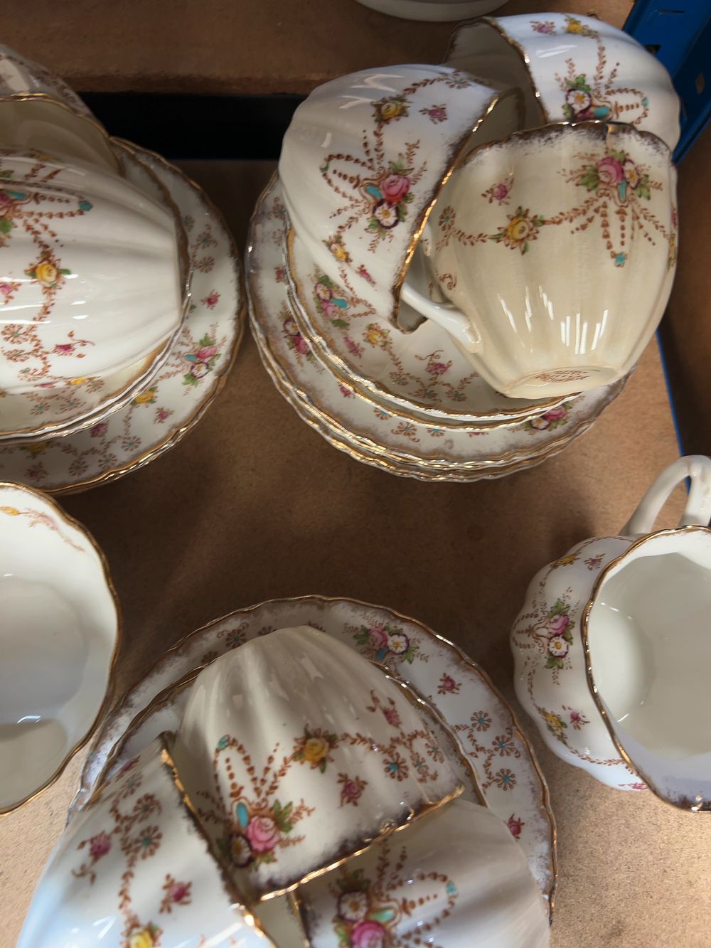 Lot 180: A Collection of Porcelain and Bone China Tea Wares including Royal Crown Derby and Aynsley Examples