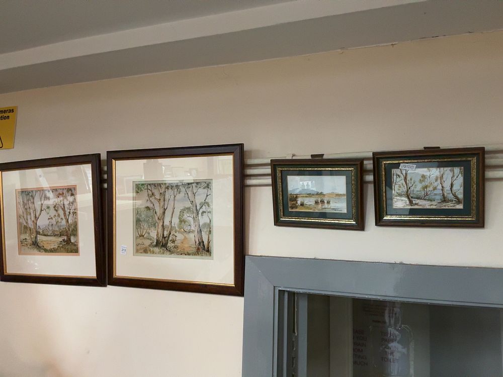 Lot 213: A Collection of Four Australian Landscape Watercolours on Paper by Diana Watson and E. Graham
