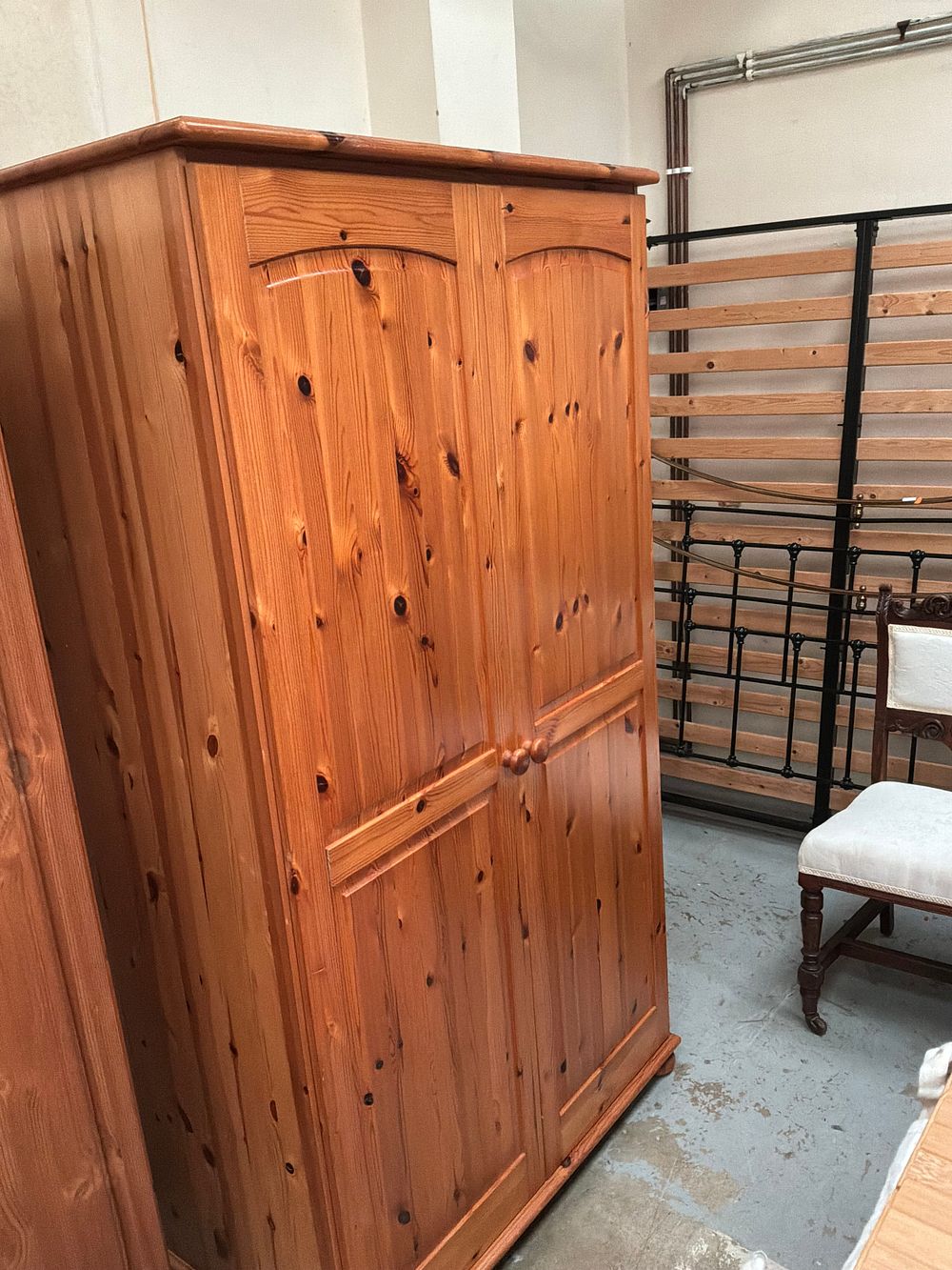 Lot 347: A Contemporary Country Style Knotted Pine Double Door Wardrobe