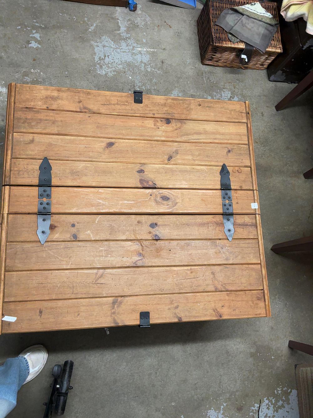 Lot 402: A Large Empty Rustic style Pine Coffee Table Chest