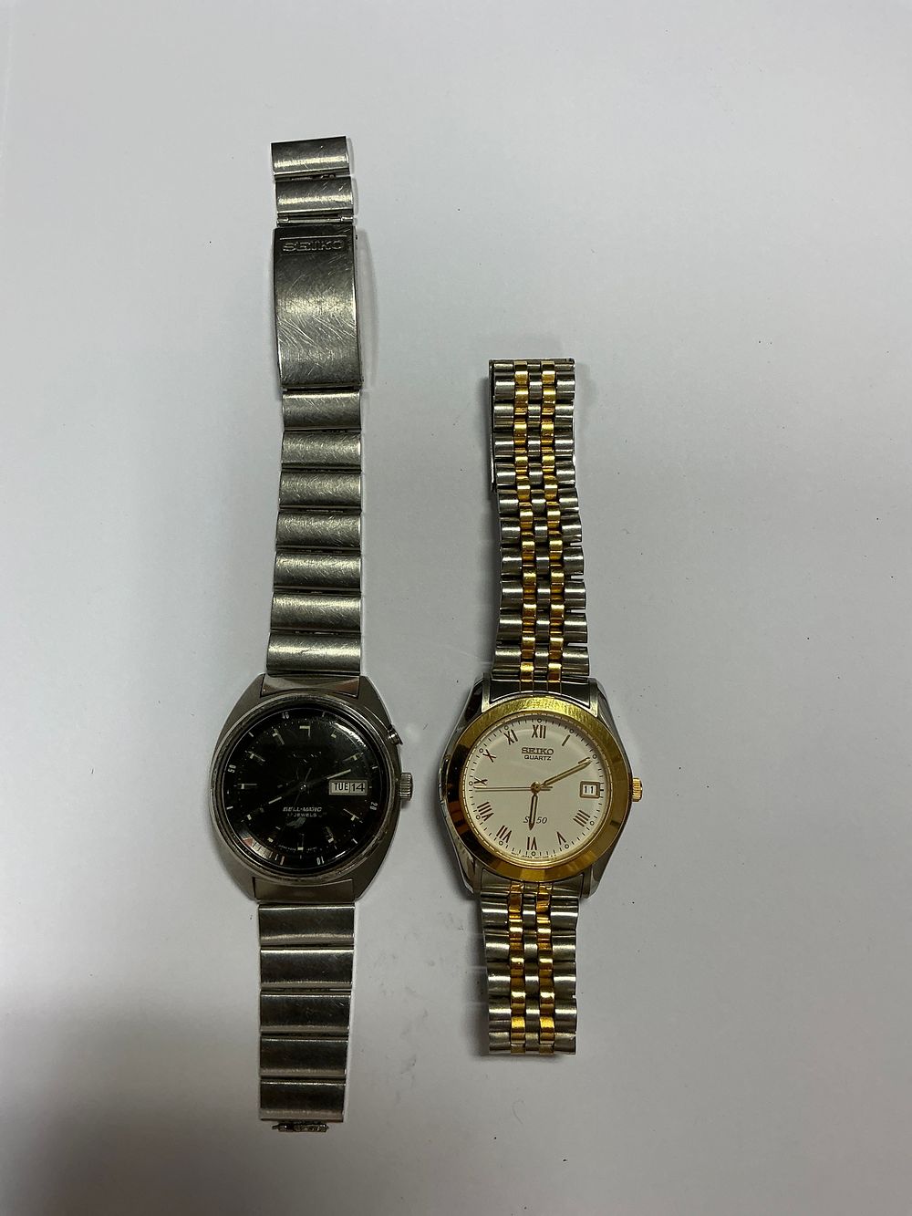 Lot 149: A Pair of Seiko Wristwatches Including a Bell-Matic Automatic Alarm Model