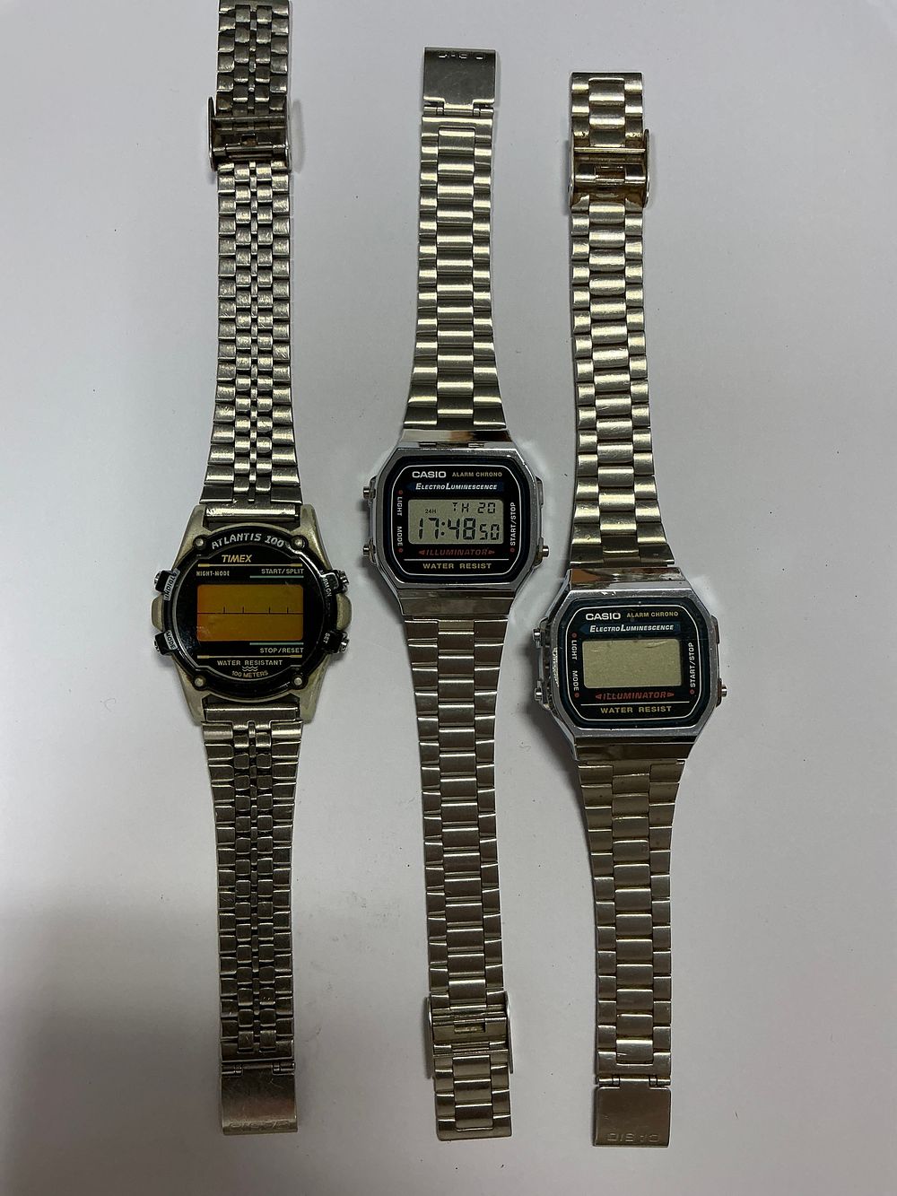 Lot 150: A Trio of Vintage Digital Wristwatches including Casio and Timex Examples