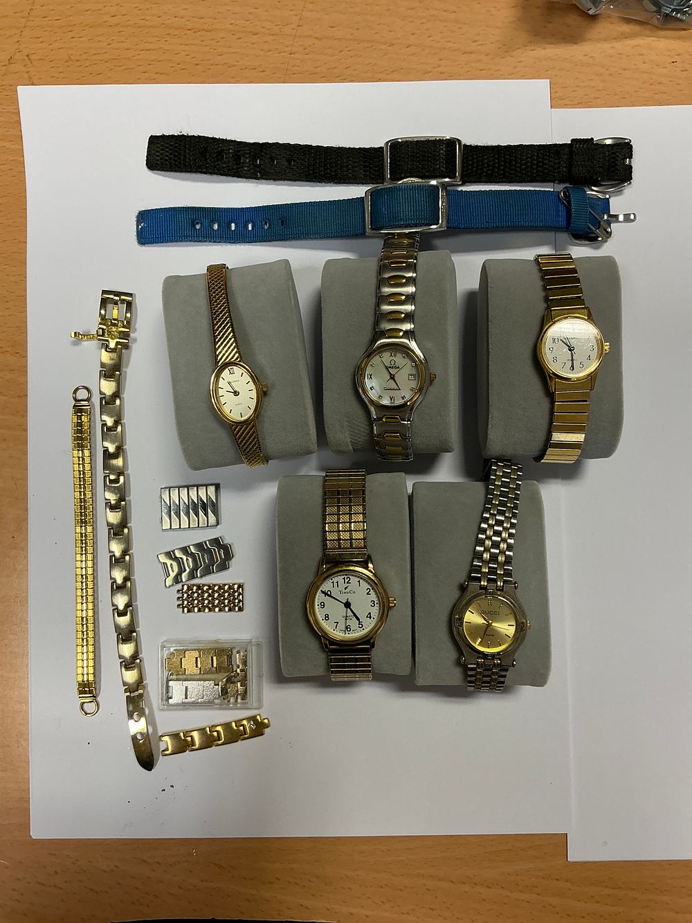 Lot 151: A Collection of Ladies Wristwatches and Bracelet Accessories Including replica Omega and Gucci Examples