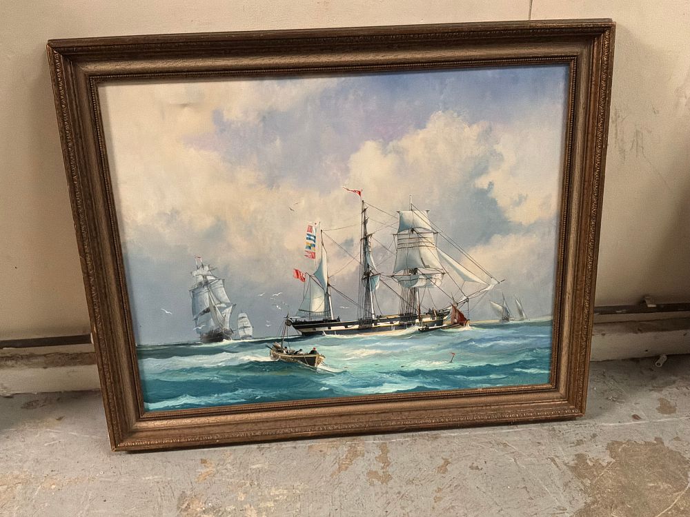 Lot 14: A Maritime Oil on Canvas by P. Whittock
