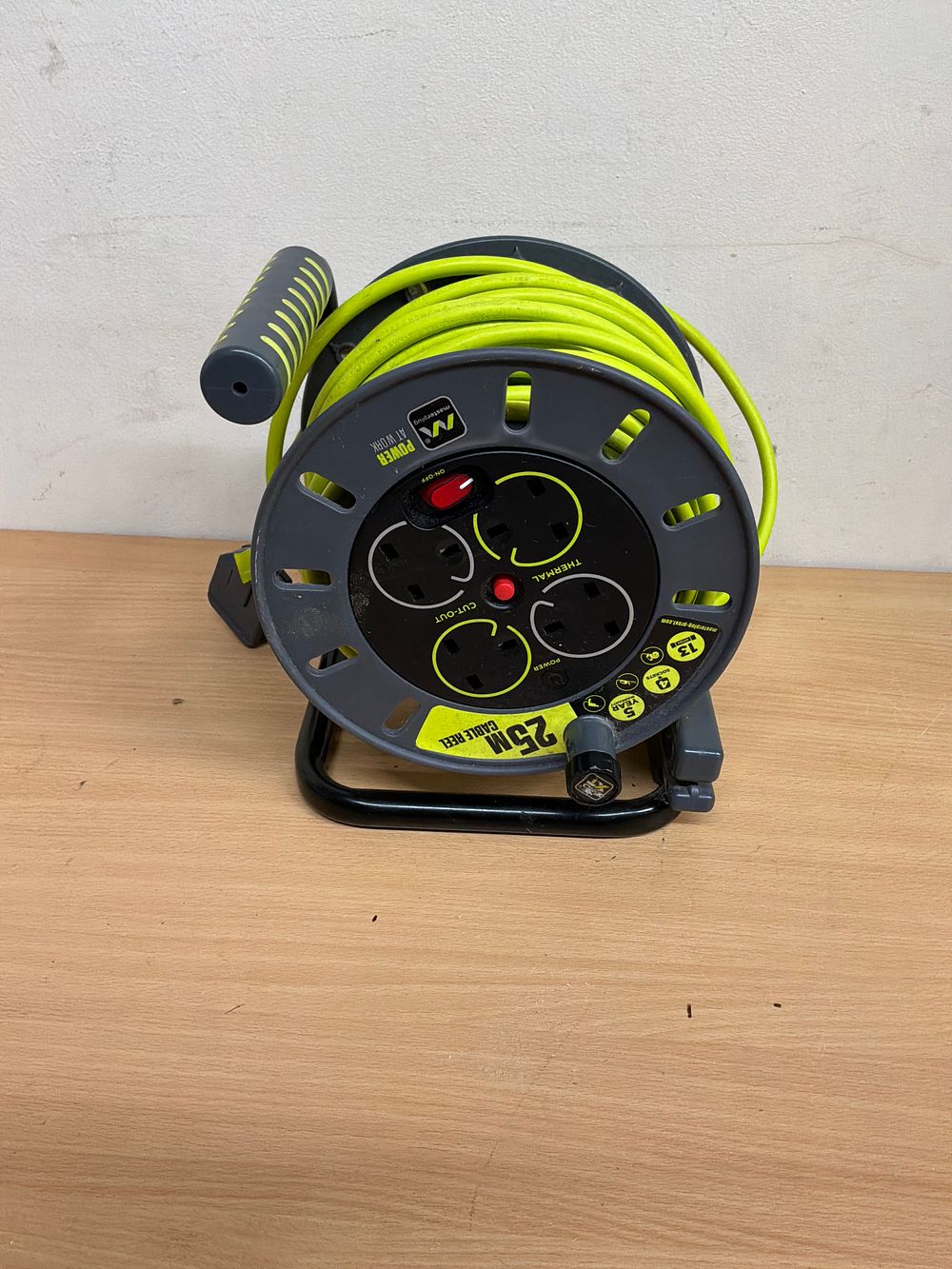 Lot 31: A Masterplug Twenty Five Metre Four Socket Open Cable Reel