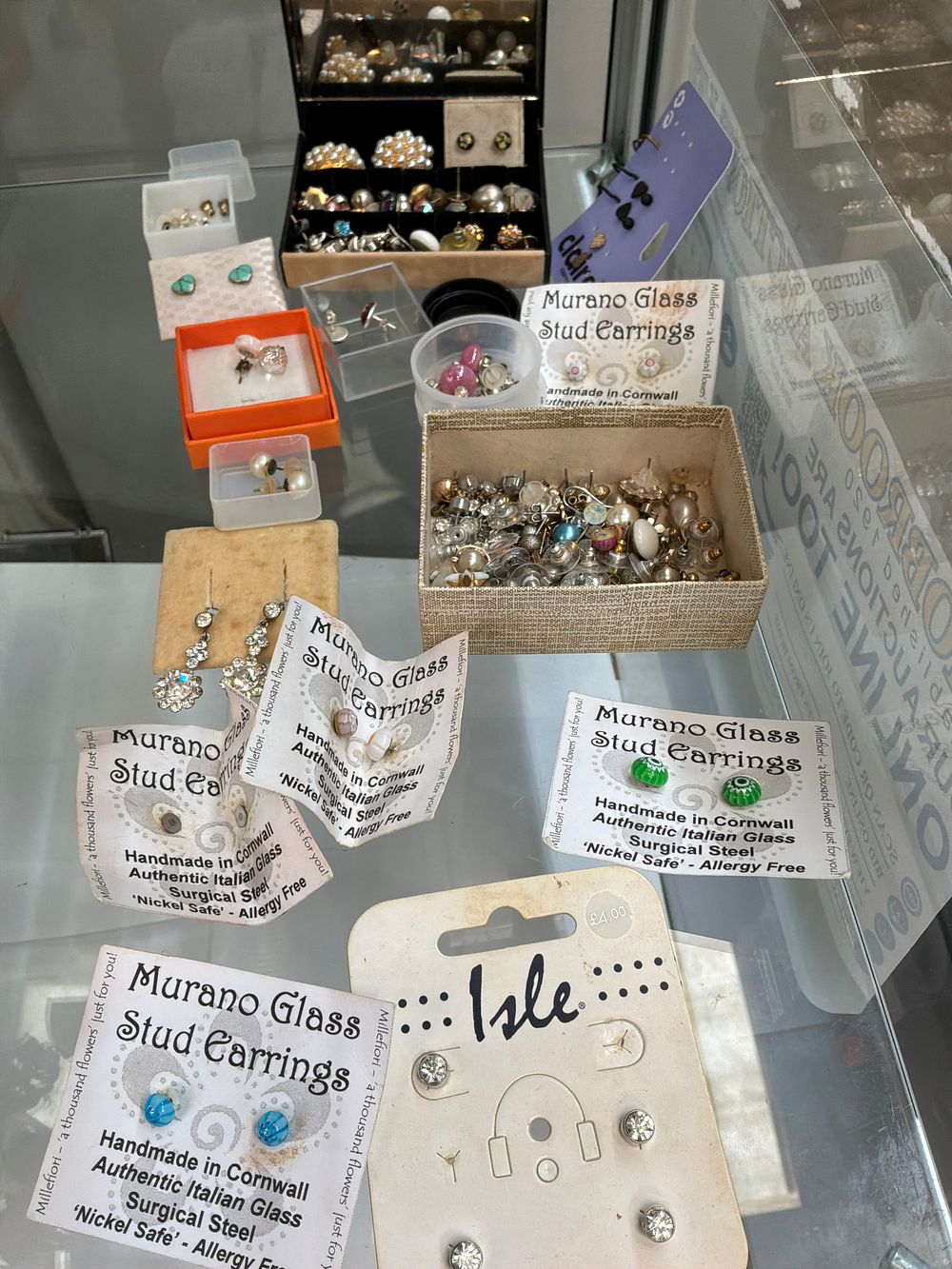 Lot 59: A Collection of Costume Jewellery Earrings Including Murano Glass Examples