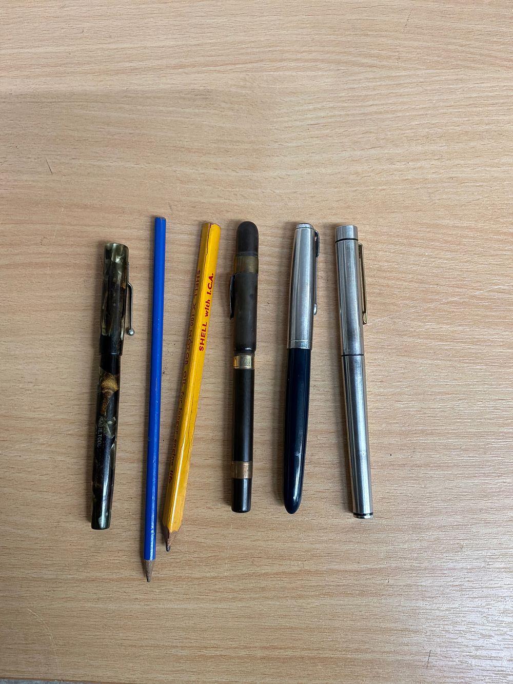 Lot 70: A Collection of Writing Instruments Including Mabie Todd and Parker Examples
