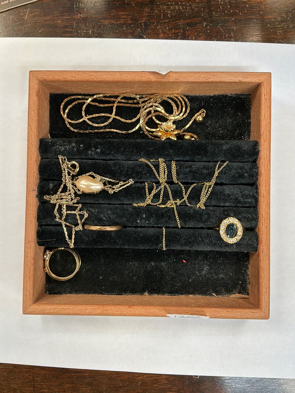 Lot 73: A Collection of Yellow Metal Jewellery Including Pearl and Gemstone style Pendants and Rings