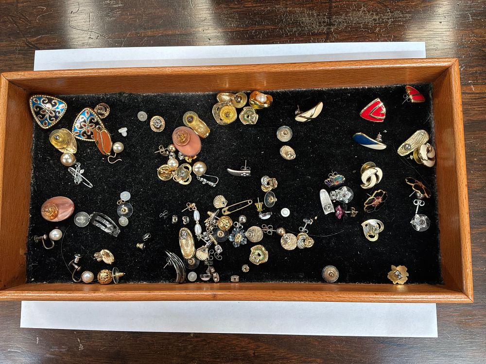 Lot 76: A Collection of Costume Jewellery Including Enamel and Faux Pearl Earrings