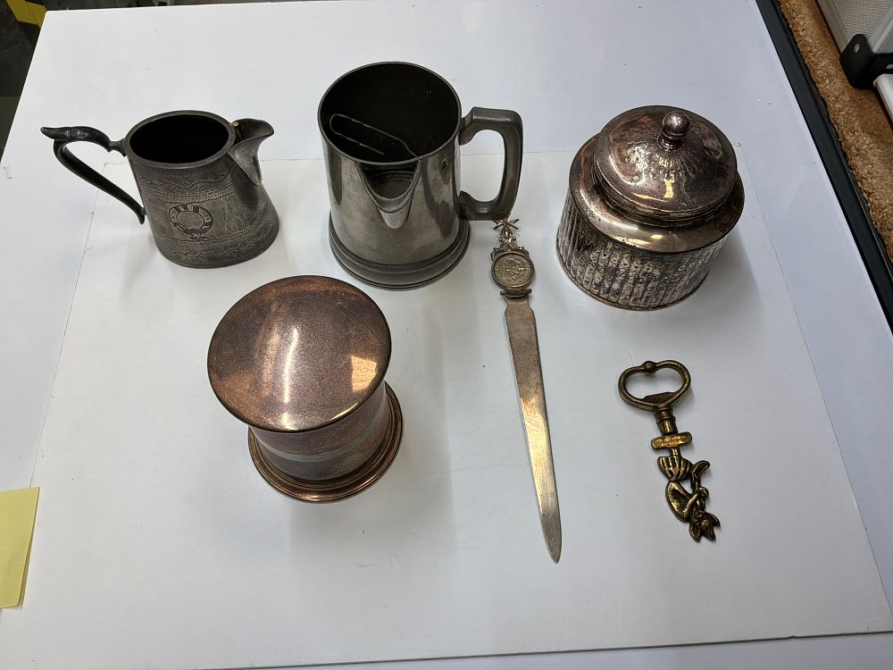 Lot 188: A Collection of Assorted Metalware Including Silver Plated and Pewter Items