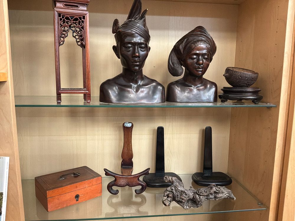 Lot 223: A Collection of Southeast Asian style Carved Hardwood Figures and Decorative Objects
