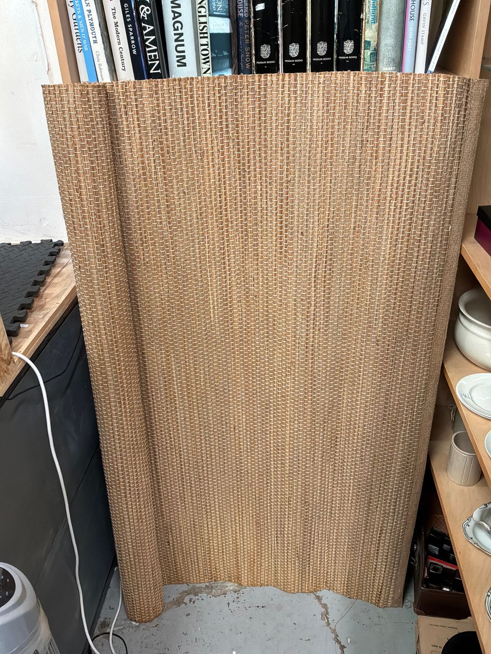 Lot 231: A Natural Fibre Runner Rug in a Textured Woven Design