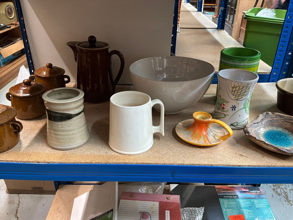 Lot 244: A Collection of Earthenware and Stoneware Utility and Decorative Ceramics Including Studio Pottery Examples