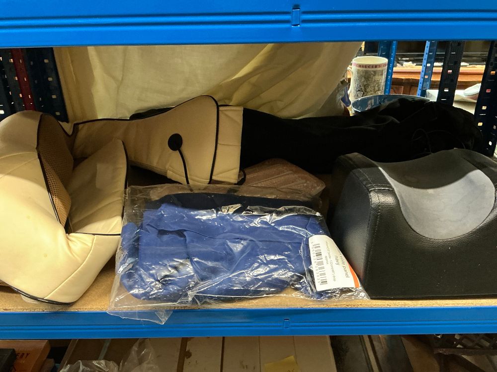 Lot 248: A Collection of Home Comfort and Health Items Including Electric Massage Equipment and Soft Furnishings