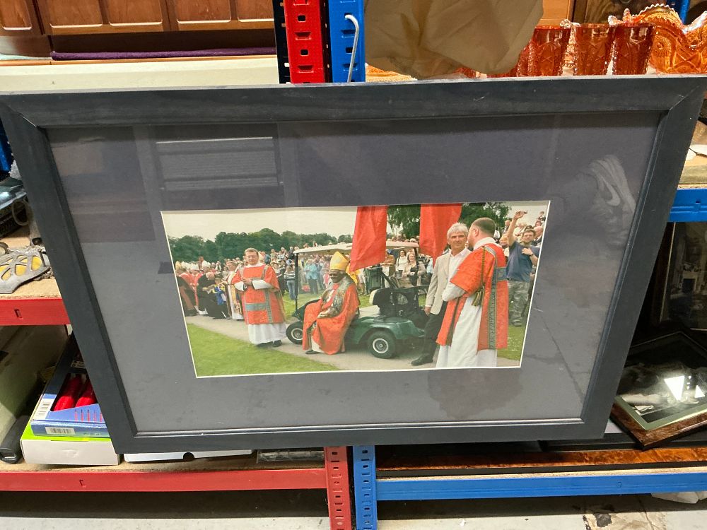 Lot 249: A Framed Colour Photograph Depicting an Ecclesiastical Procession