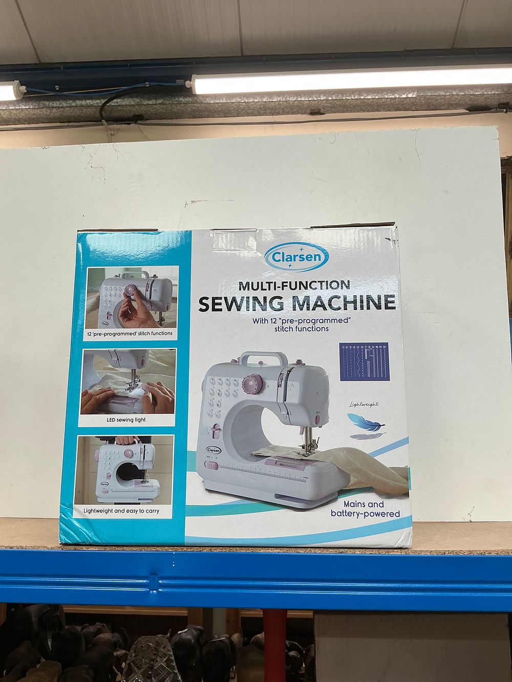 Lot 292: A Clarsen Multi-Function Sewing Machine with Twelve Pre-Programmed Stitch Functions in Box