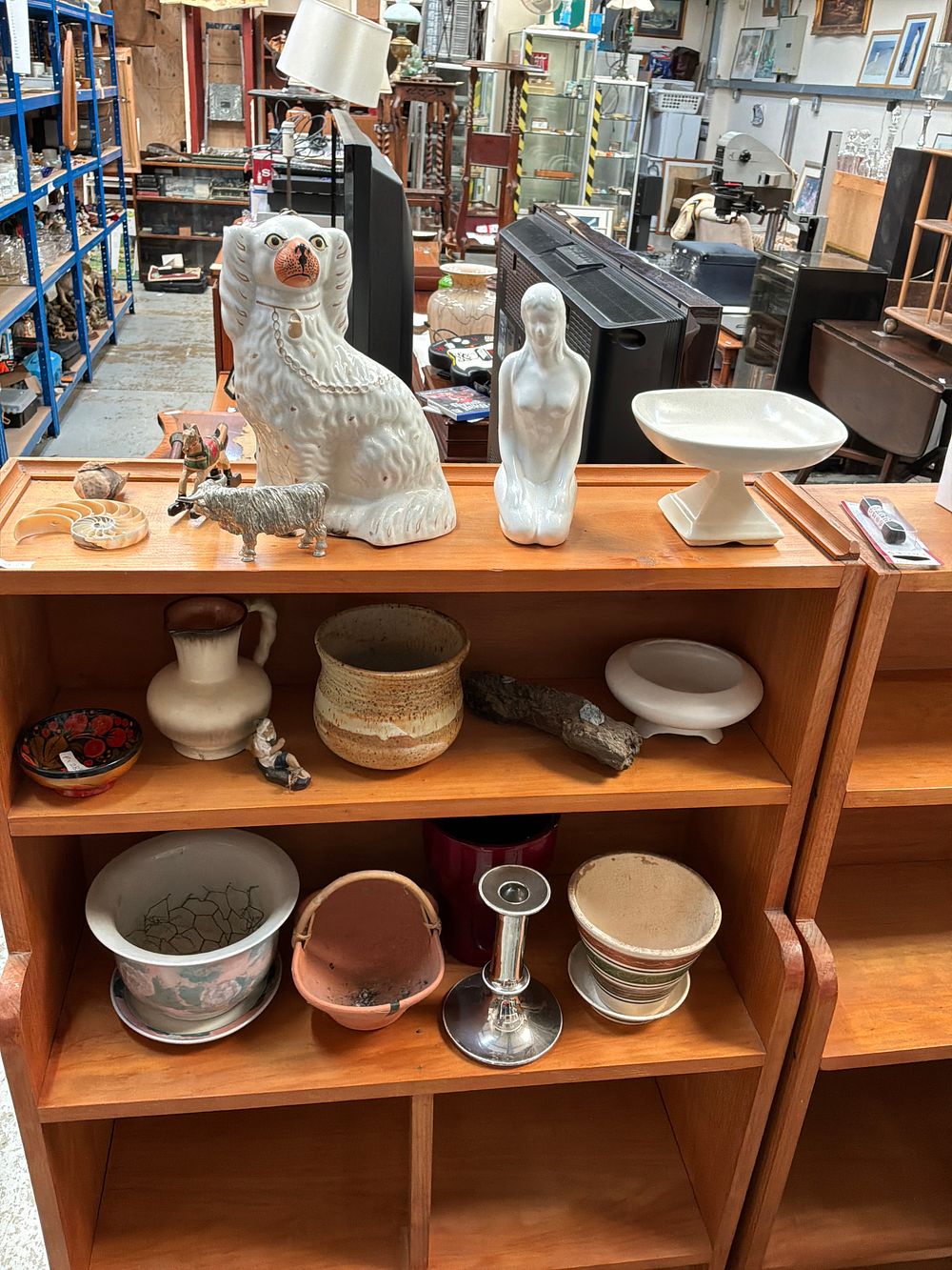 Lot 339: A Collection of Ceramic and Decorative Items Including a Staffordshire Style Dog and Studio Pottery