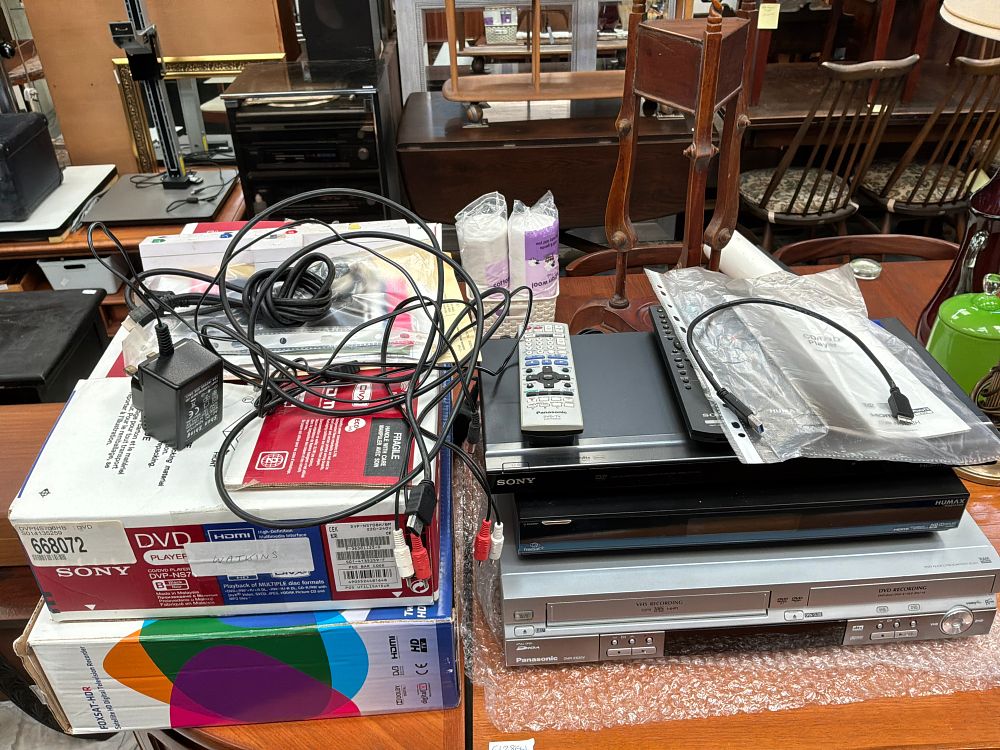 Lot 348: A Collection of Consumer Electronics Including Panasonic, Humax, and Sony Examples