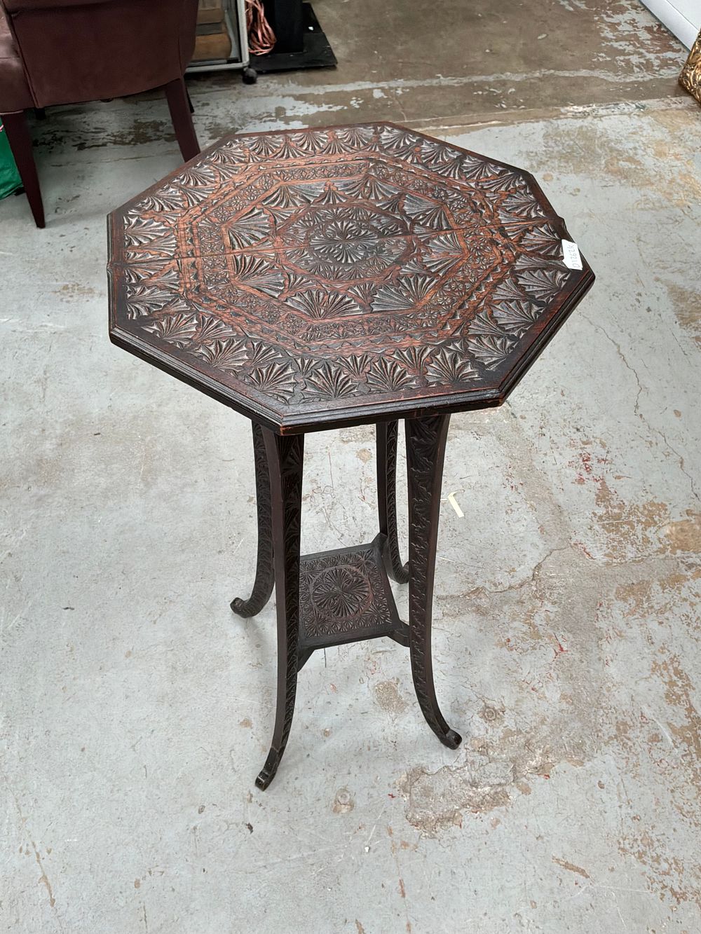 Lot 349: An Anglo-Indian style Carved Hardwood Octagonal Occasional Table