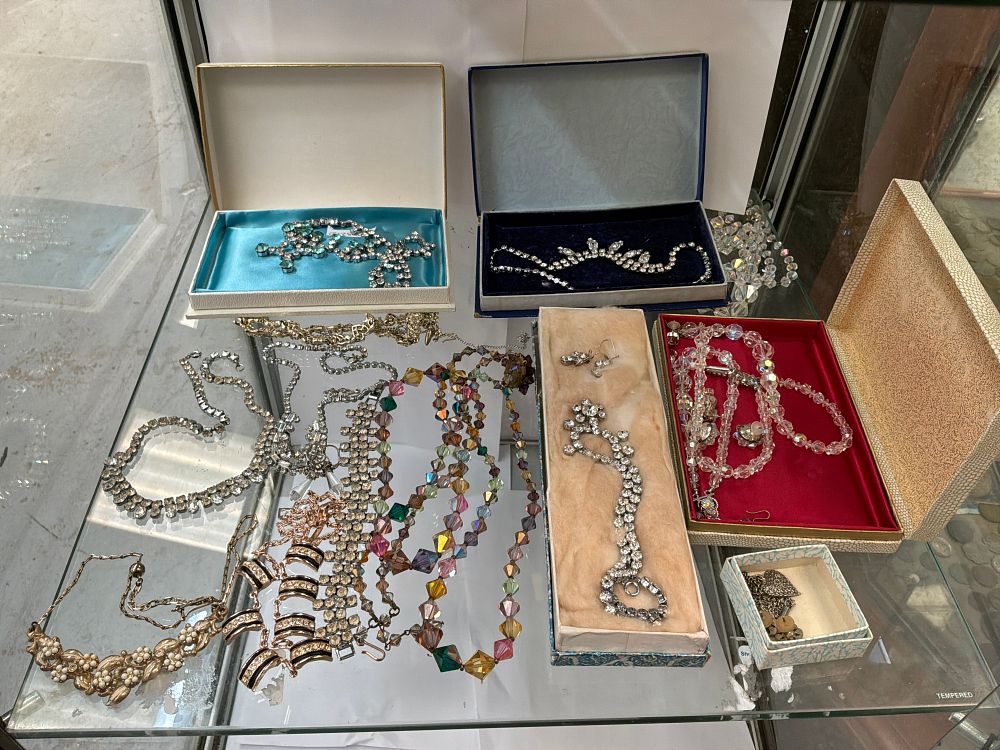 Lot 377: A Collection of Mid-Century Style Costume Jewellery and Mixed Accessories with Presentation Cases