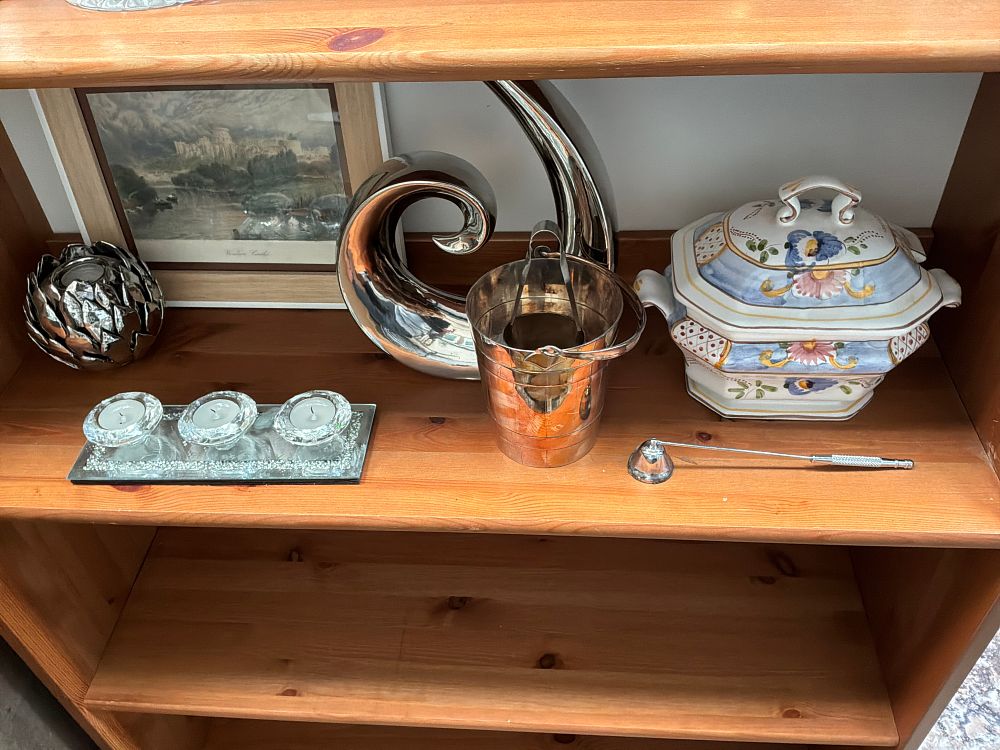 Lot 460: A Collection of Decorative Homewares and Collectibles Including a Ceramic Tureen and Contemporary Metalware