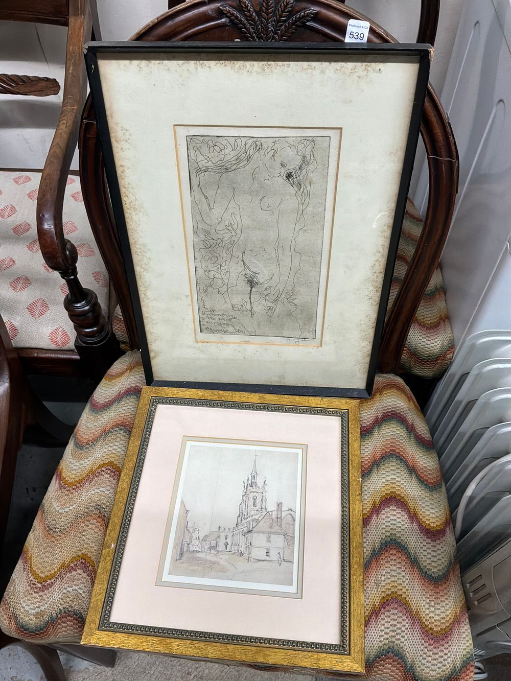 Lot 541: Two Framed Works on Paper Including a Limited Edition Print After John Constable