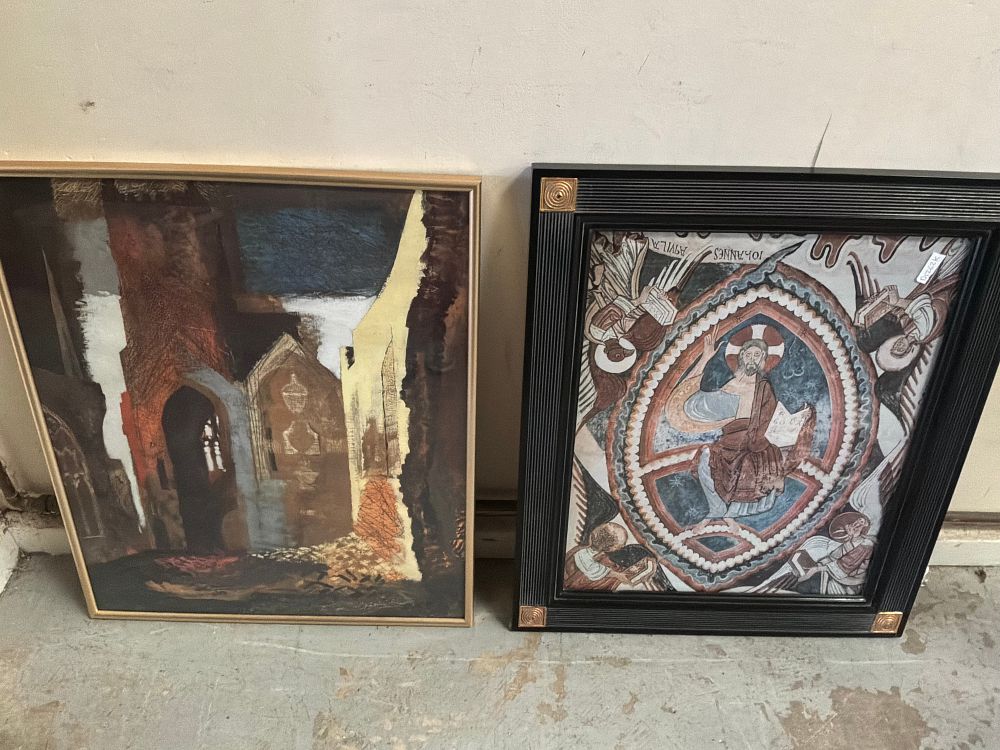Lot 84: A Pair of Framed Art Prints Including a John Piper Tate Gallery Reproduction