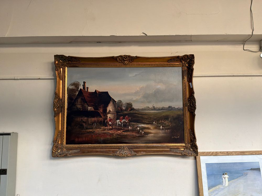 Lot 520: A John Horsewell Traditional British Country Hunting Scene Oil on Canvas