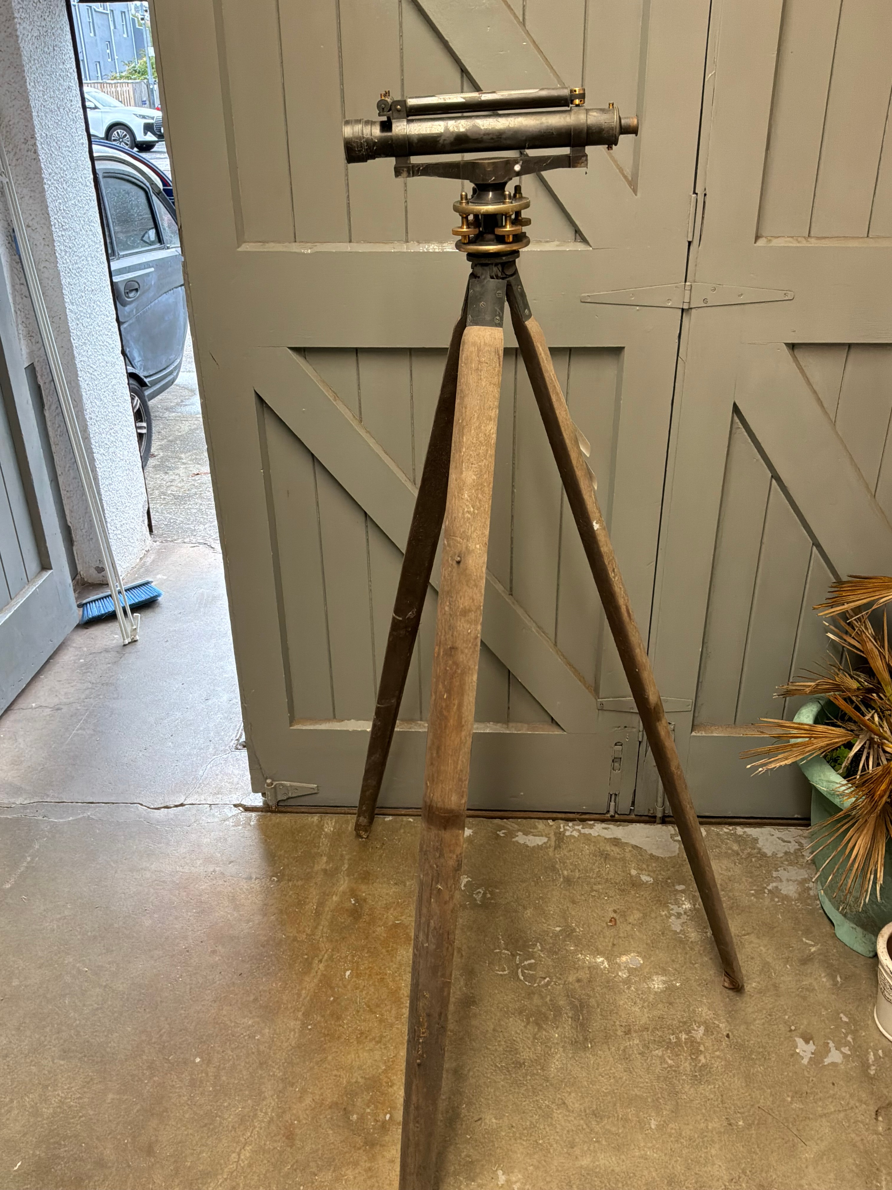 A Collection of Vintage Surveying Equipment and Workshop Tools including J. Halden and Co. Examples