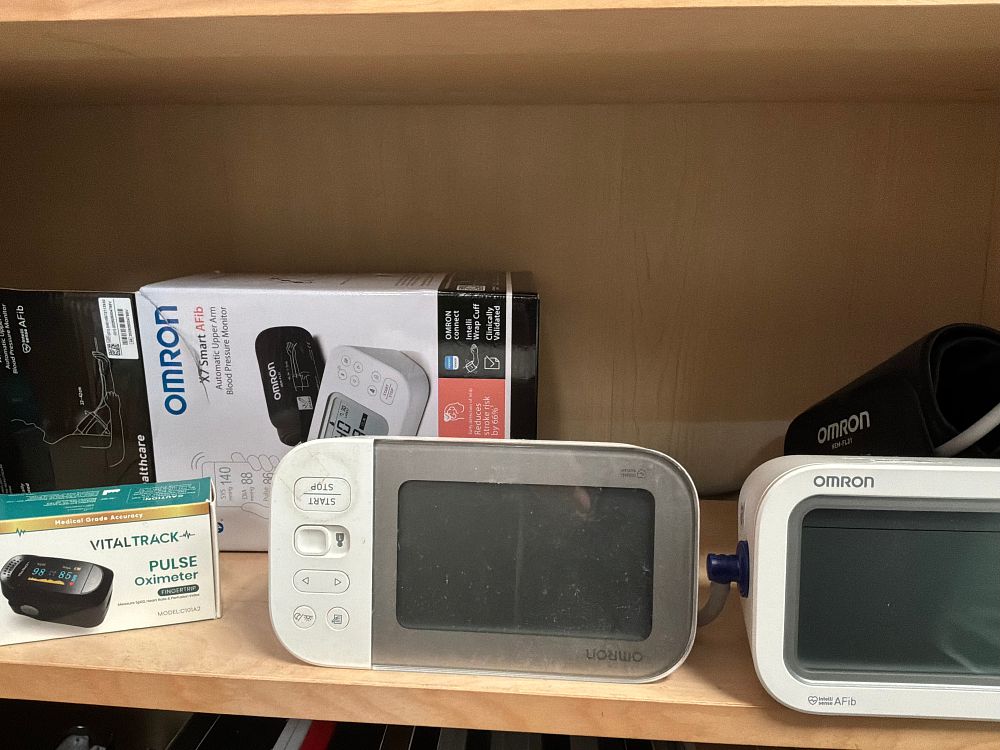 Lot 167: A Group of Health Monitoring Devices Including Omron and VitalTrack Examples
