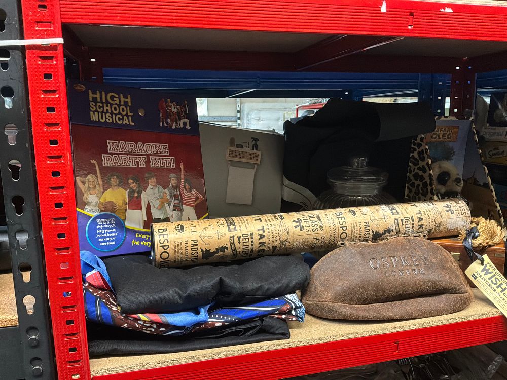 Lot 191: A Collection of Household Goods and Apparel Including Jo Downs Glass and Osprey London Examples