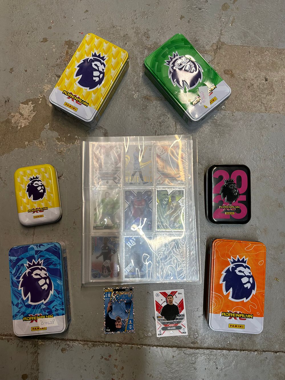 Lot 200: A Collection of Panini Adrenalyn XL and Topps Sports Trading Cards with Six Collector Tins