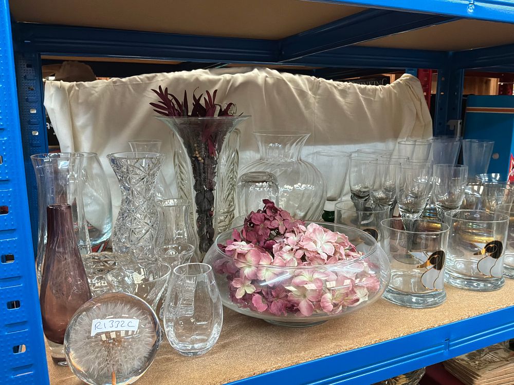 Lot 233: A Collection of Decorative Glassware and Tablewares including Cut Crystal and Silver-Plated Examples