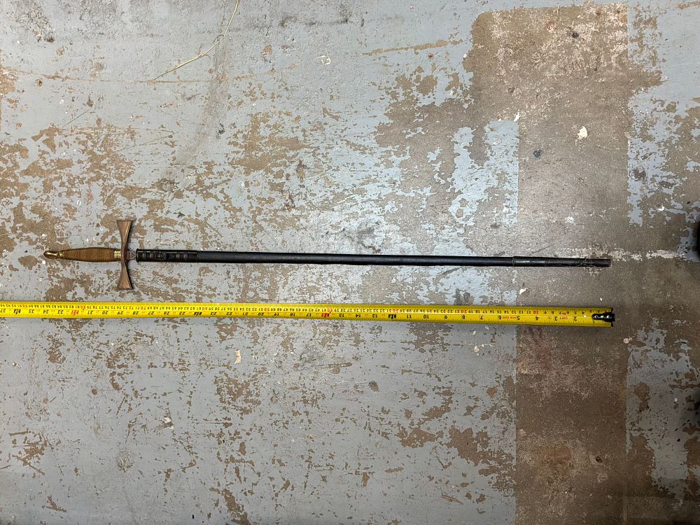Lot 234: A British Court style Gilt Metal and Wire Bound Smallsword with Scabbard