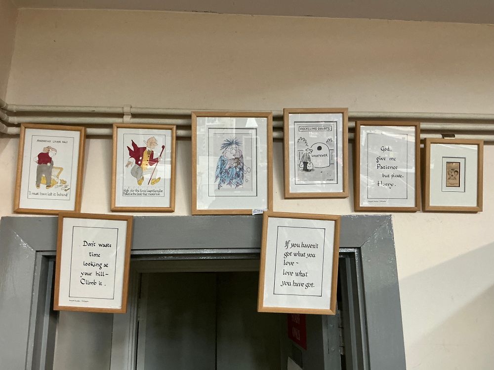 Lot 270: A Collection of Eight Framed Prints and Calligraphic Works Including Examples by Margaret Dundrow and Matt
