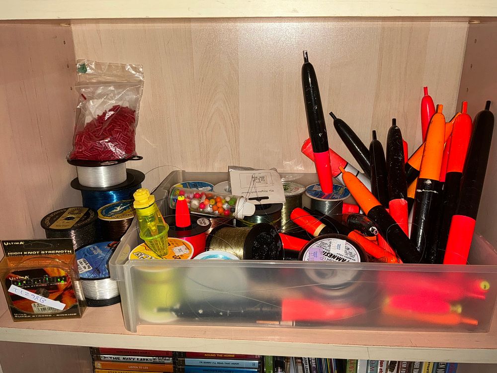 Lot 273: A Collection of Sea and Freshwater Fishing Tackle Including Spools of Line and Floats