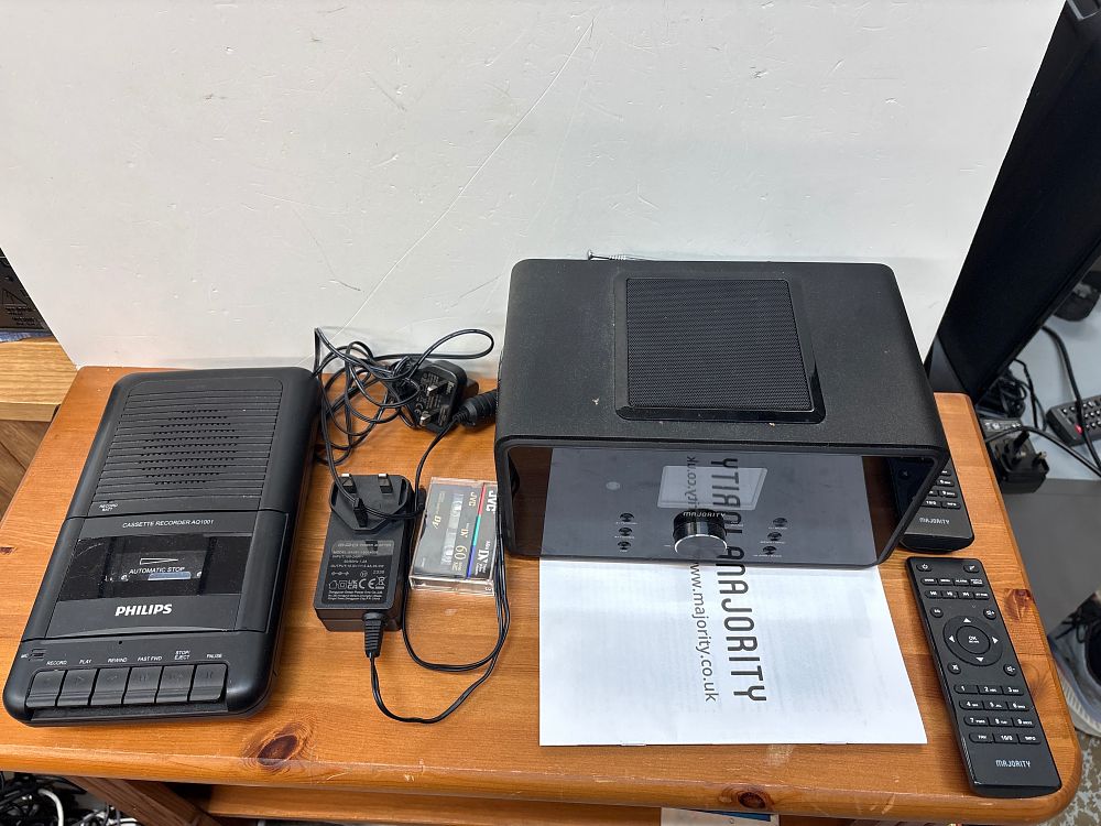 Lot 285: A Collection of Electronic Audio Equipment Including Philips and Majority Examples