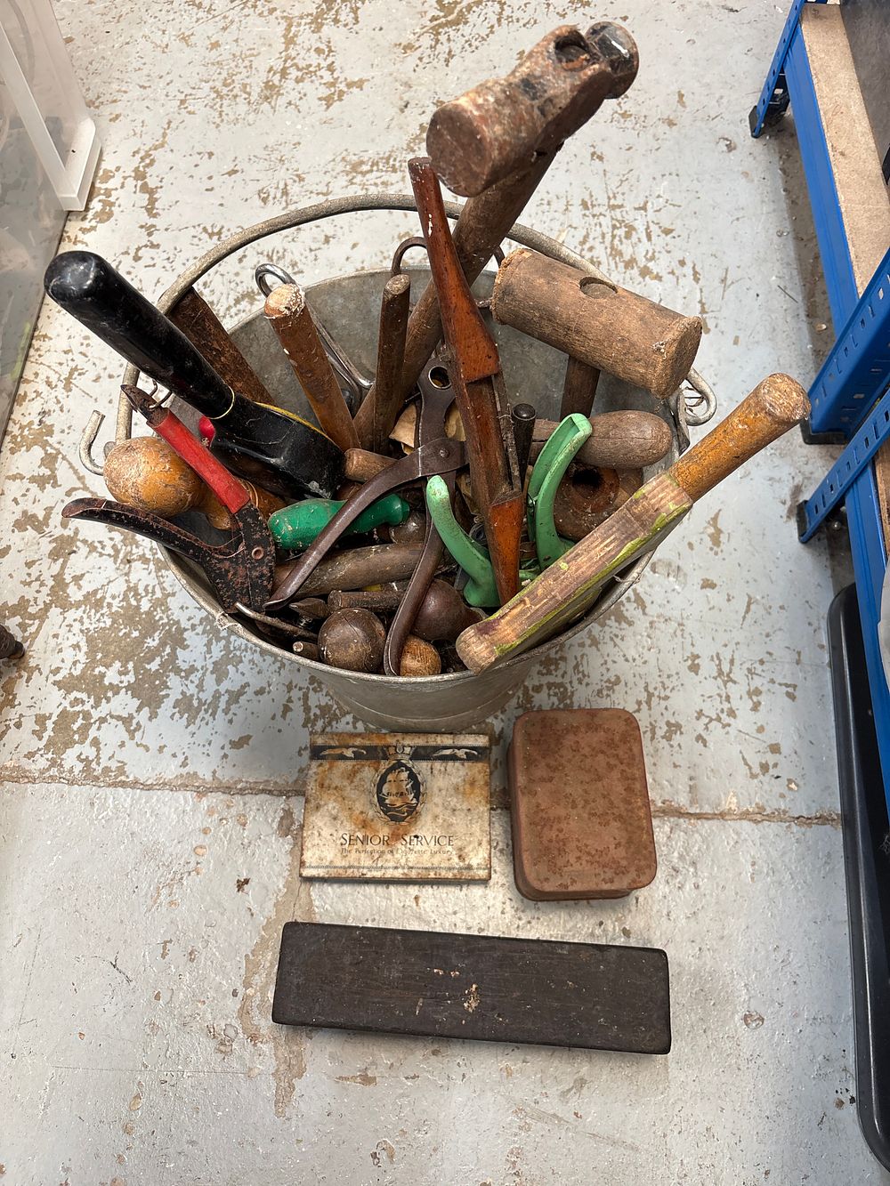 Lot 289: A Collection of Vintage Woodworking and Metalworking Hand Tools including a Senior Service Cigarette Tin