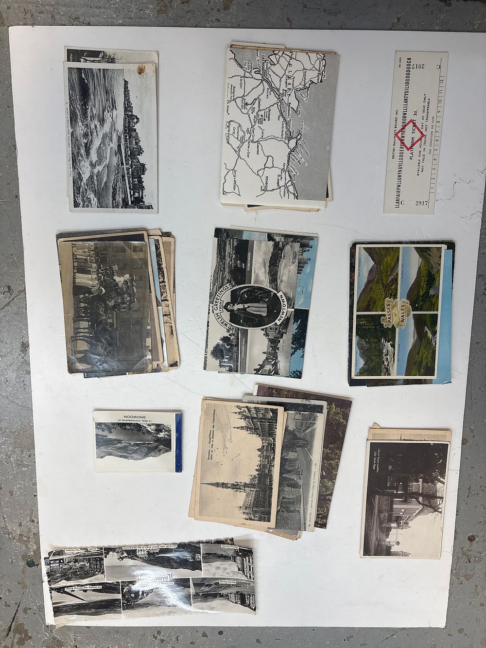 Lot 301: A Collection of Vintage Welsh and European Postcards and Ephemera Including British Railways Platform Ticket
