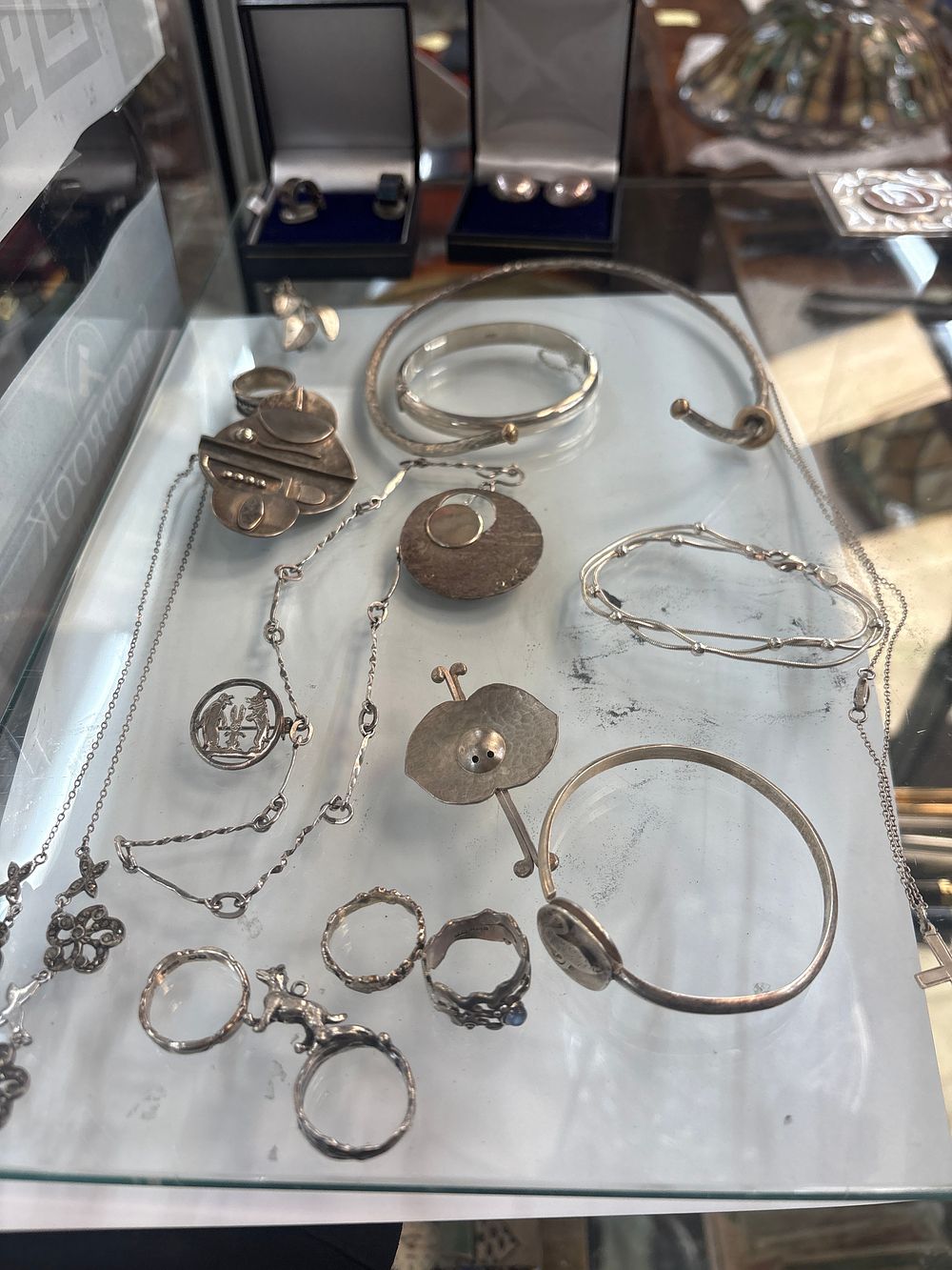 Lot 306: A Collection of Silver and Silver Coloured Metal Jewellery Including Hallmarked Examples