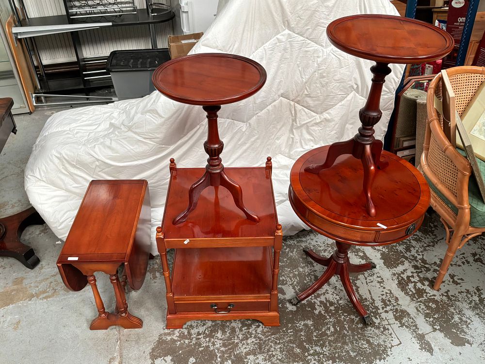 Lot 311: A Collection of Mahogany and Burl Veneered Occasional Tables in Regency and William IV Styles