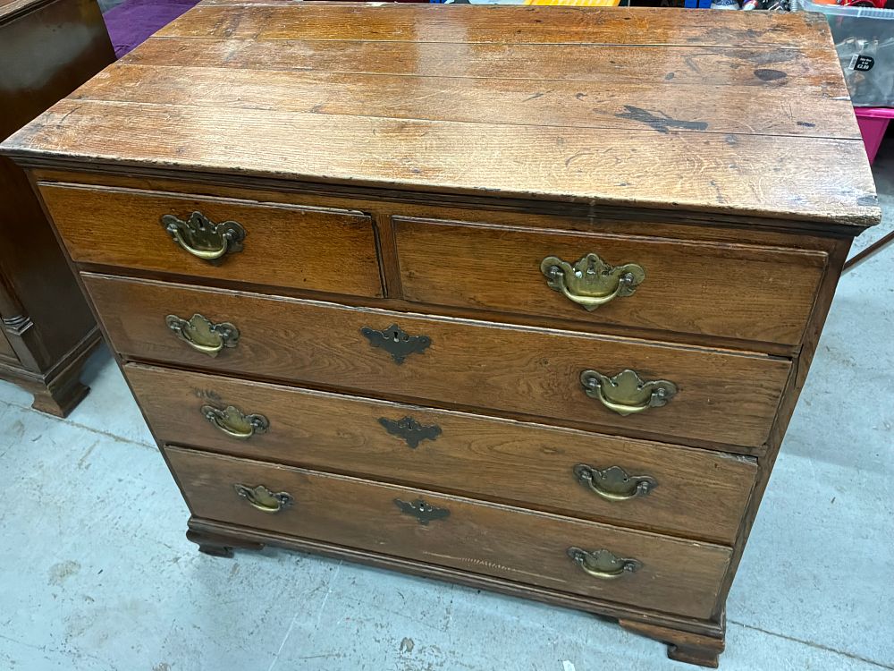 Lot 314: A George II Period Oak Chest of Drawers