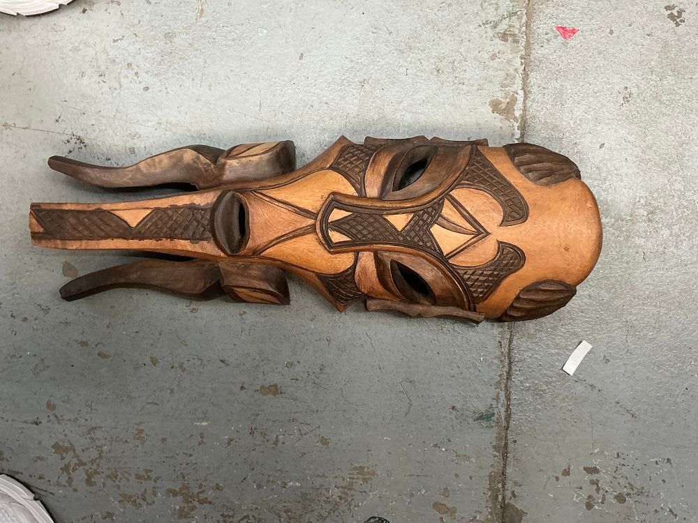 Lot 326: A West African Style Carved Wooden Mask