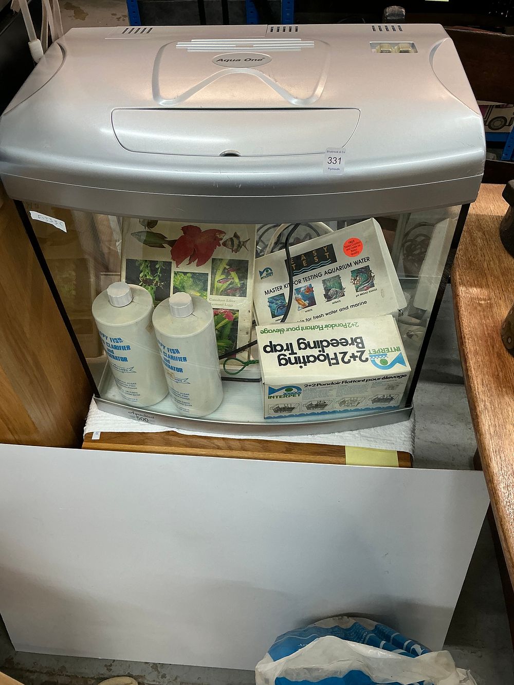 Lot 331: A Collection of Aquarium Equipment and Supplies Including Aqua One AquaStart 500 Fish Tank