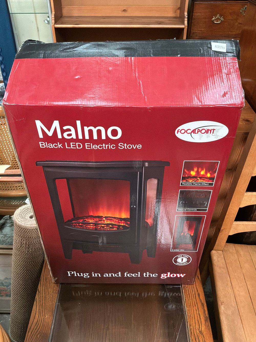 Lot 371: A Focal Point Malmo Black LED Electric Stove in Case