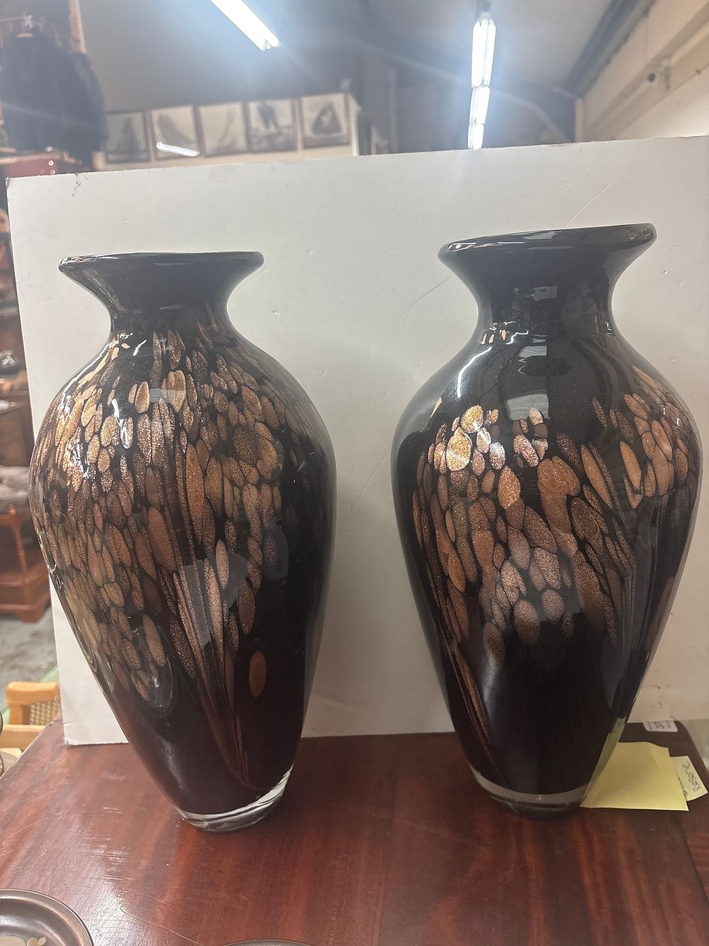 Lot 376: A Pair of Large Contemporary Art Glass Vases in the Murano Style