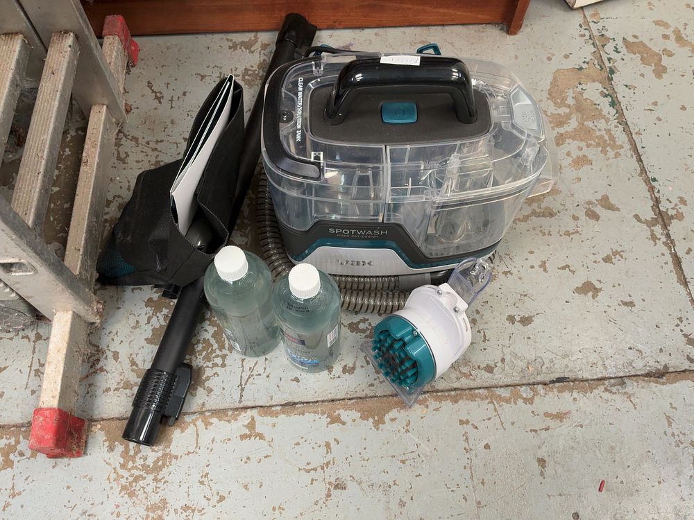 Lot 77: A Vax SpotWash Home Pet-Design Portable Carpet Cleaner with Accessories and Solutions