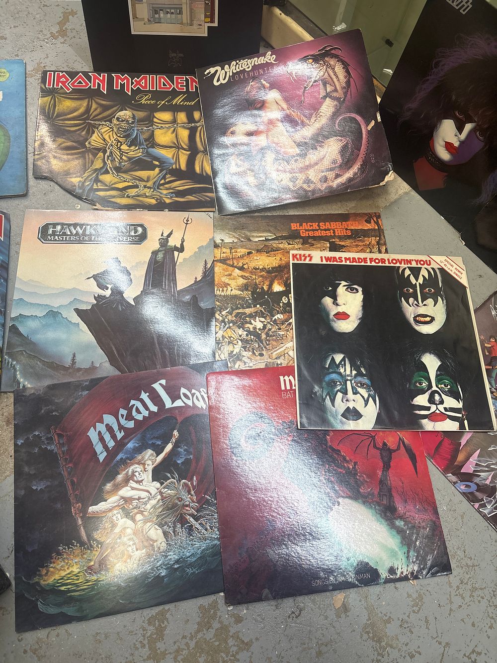 Lot 123: A Collection of Hard Rock and Heavy Metal Vinyl Records Including Kiss and Iron Maiden Examples