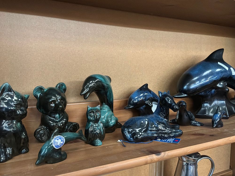 Lot 409: A Collection of Ceramic Animal Figurines Including Blue Mountain Pottery Examples